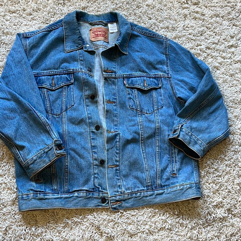 Vtg 1990s Levi's 70507 Blue Denim Jean Trucker Jacket XL